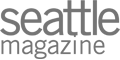 The image contains the logo for "Seattle Magazine" in gray text on a transparent background.